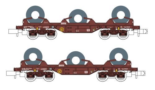 MF Train MF33033 2er Set Coilwagen Shmmns SNCB  Ep.V  braun